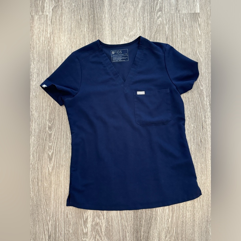 Figs Navy Scrub Top